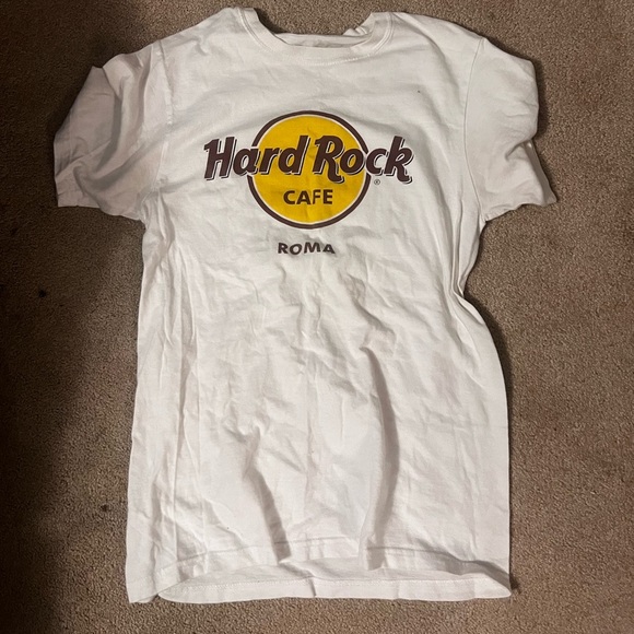 Hard Rock Cafe Roma Men’s White Graphic Tee T-Shirt L - Picture 1 of 3